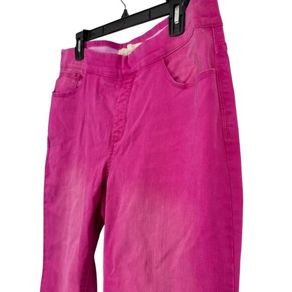 Soft Surroundings Ultimate Denim Pull On Pink Stretch Jeans Distressed Petite L - Picture 10 of 16